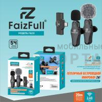 Микрофон петличный FaizFull FQ30 Type-C c перех lightning 2mic Микрофон петличный FaizFull FQ30 Type-C c перех lightning 2mic