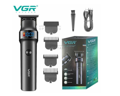 Триммер для стрижки волос VGR V-987, аккумулятор, красный